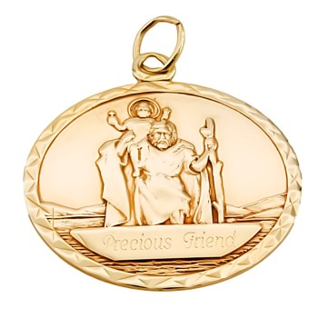 9ct Gold 1.8g St Christopher Pendant